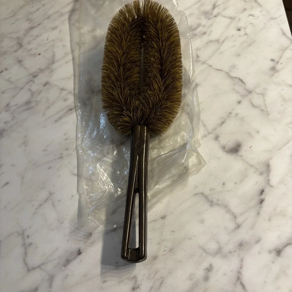 Stanley Home Lint Brush Clothes Suit Black Bristles Brown Handle‎ Retro Vintage